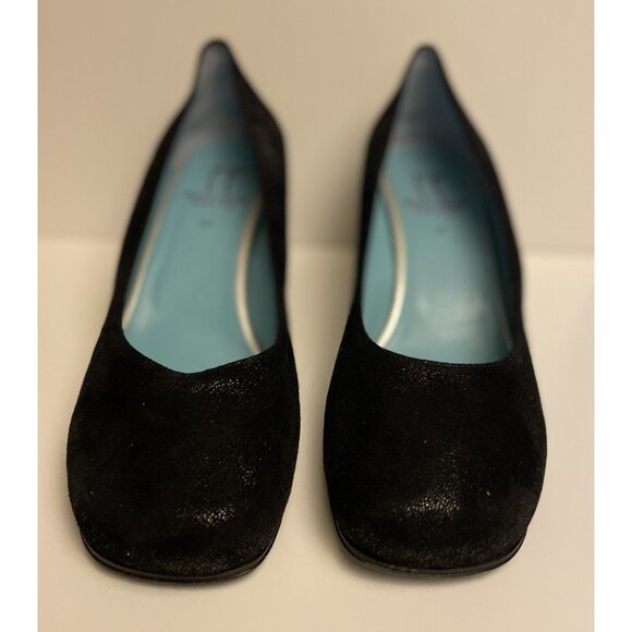 Thierry Rabotin EU 39 Black Pumps Soft Textured Leather Patent Heel Italy US 5.5 - Picture 2 of 12